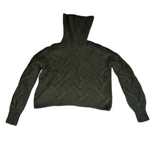 Madewell Somervell‎ Modern Cable Turtleneck Sweater Women's XXS Green Wool Blend